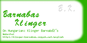 barnabas klinger business card